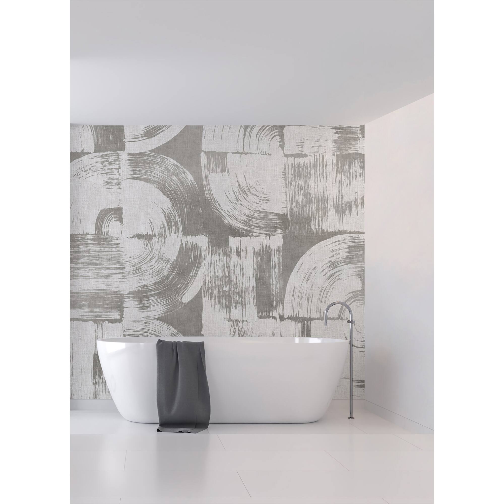 Katie Hunt Dove Gray Brushstrokes Wall Mural